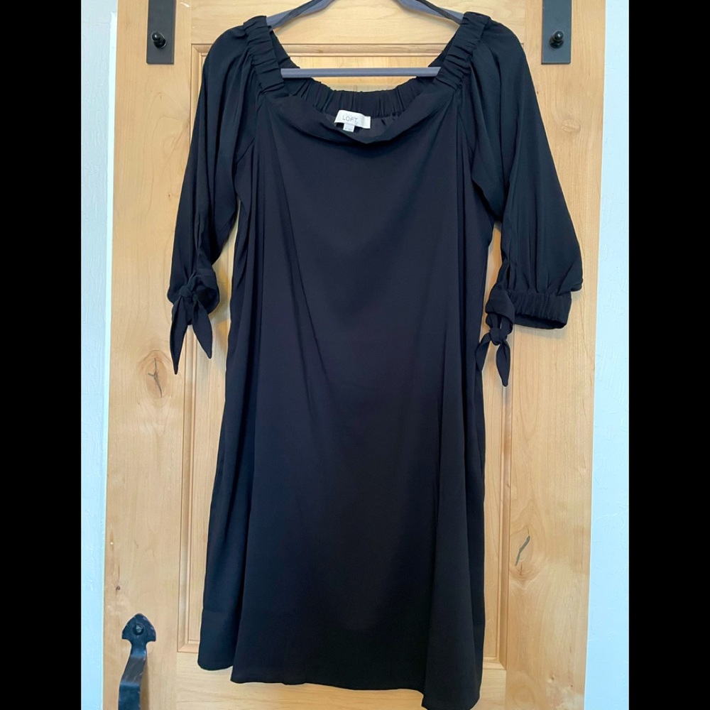 Black Dress with Tie Sleeves